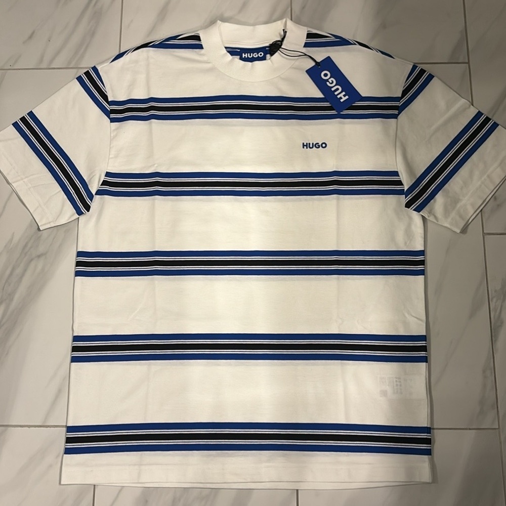Men’s Hugo Boss Loose Fit Striped Logo T-Shirt